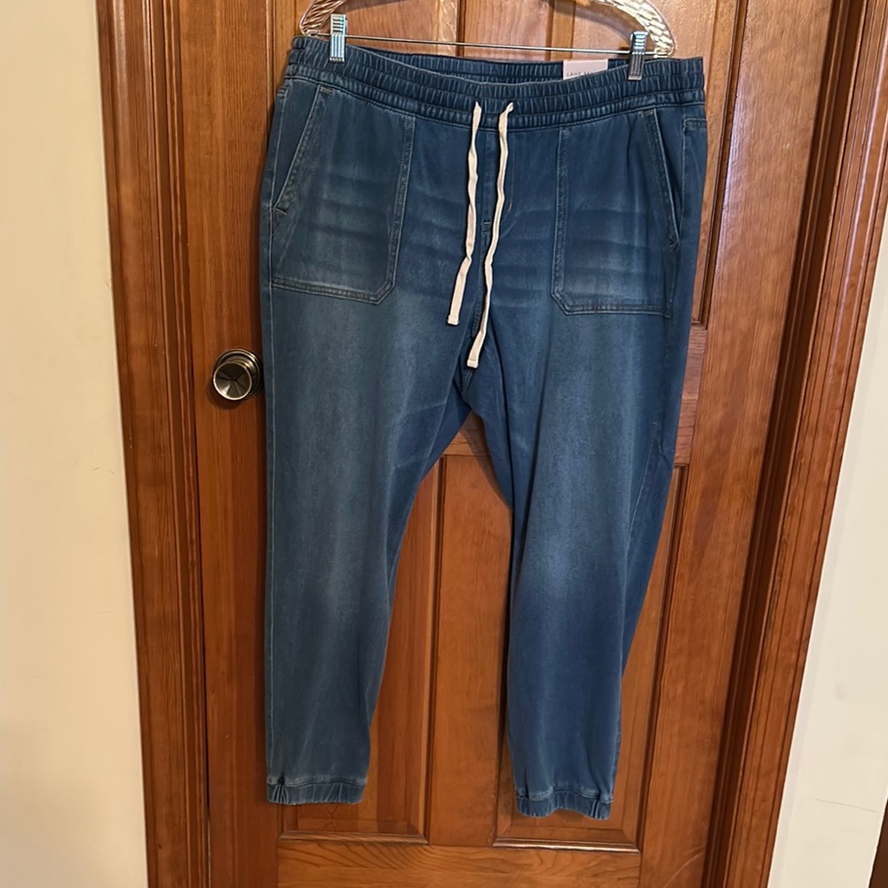 Women’s Blue Jogger Jeans - Casual Drawstring Pants